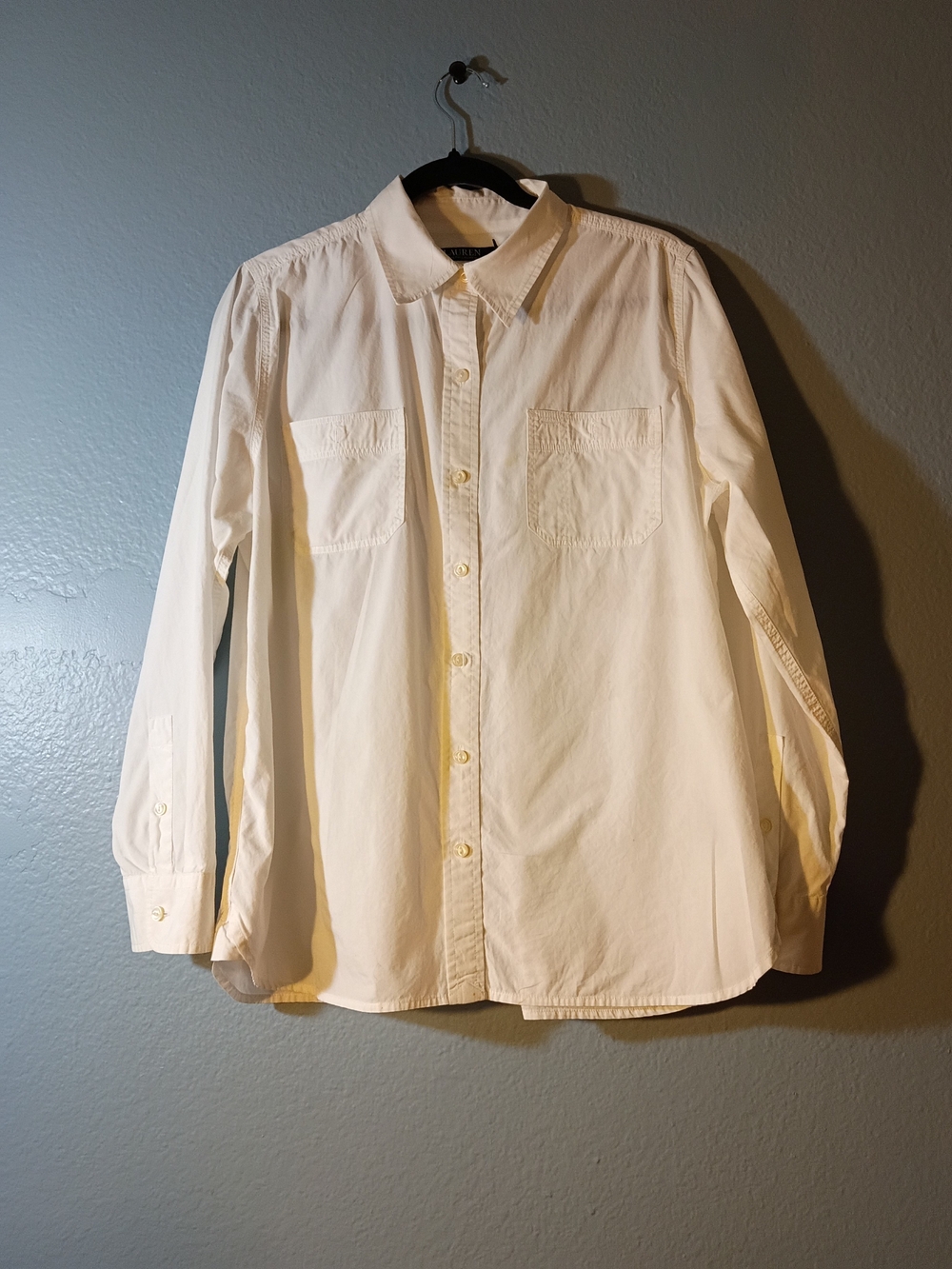 Ralph Lauren White Long-Sleeve Button-Down Shirt
